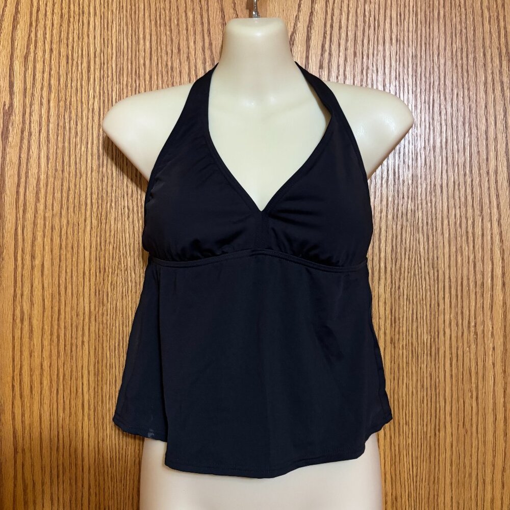 Lands" End Black Halter Swim Top NWOT Size 8